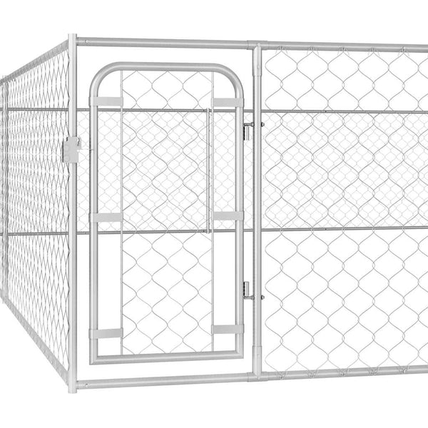 vidaXL Outdoor Dog Kennel Galvanized Steel 6 x 6 x 1 m