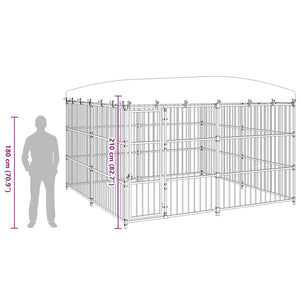 vidaXL Outdoor Dog Kennel with Roof 300x300x210 cm