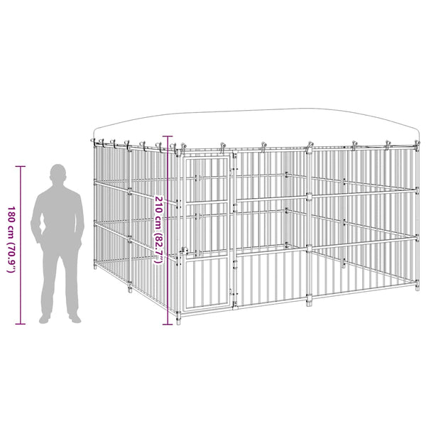 vidaXL Outdoor Dog Kennel with Roof 300x300x210 cm