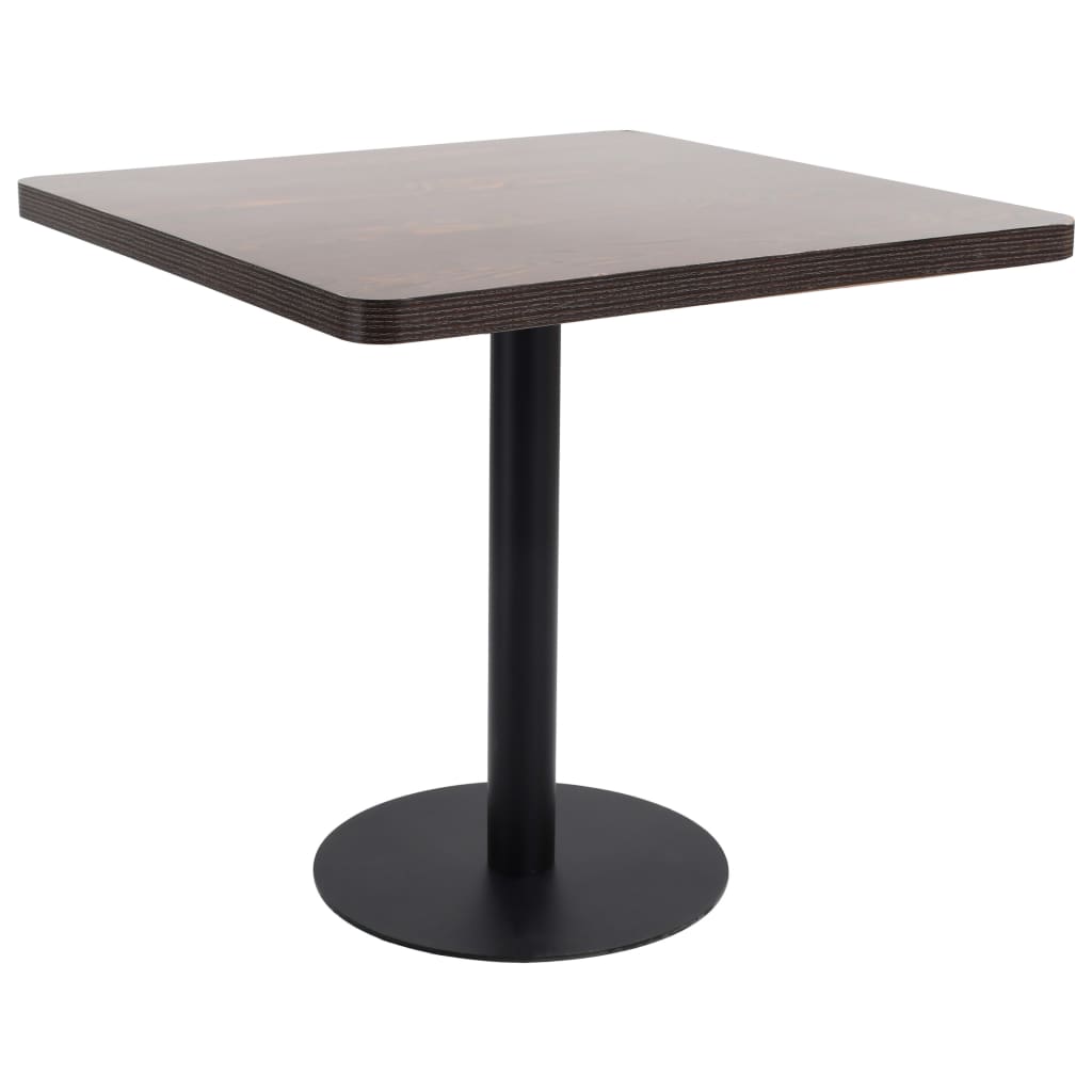 vidaXL Bistro Table Dark Brown 80x80 cm MDF