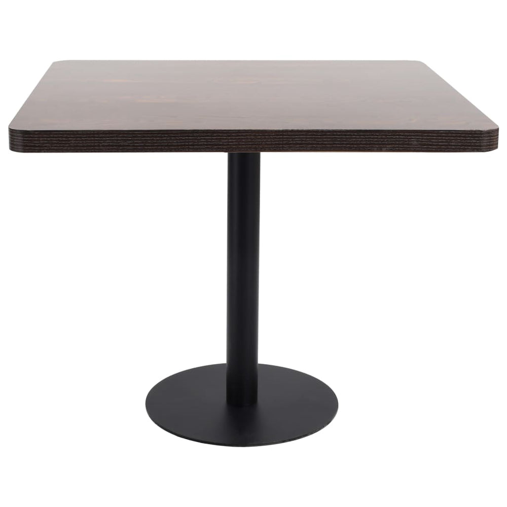 vidaXL Bistro Table Dark Brown 80x80 cm MDF