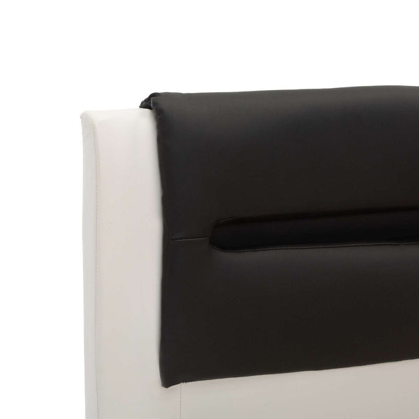 vidaXL Bed Frame White and Black 120 x 200 cm Artificial Leather