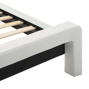 vidaXL Bed Frame White and Black 120 x 200 cm Artificial Leather