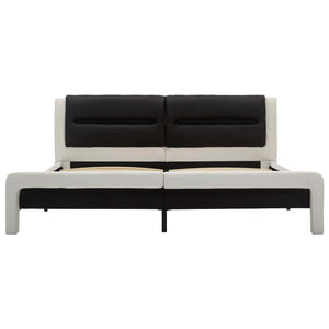 vidaXL Bed Frame White and Black 120 x 200 cm Artificial Leather