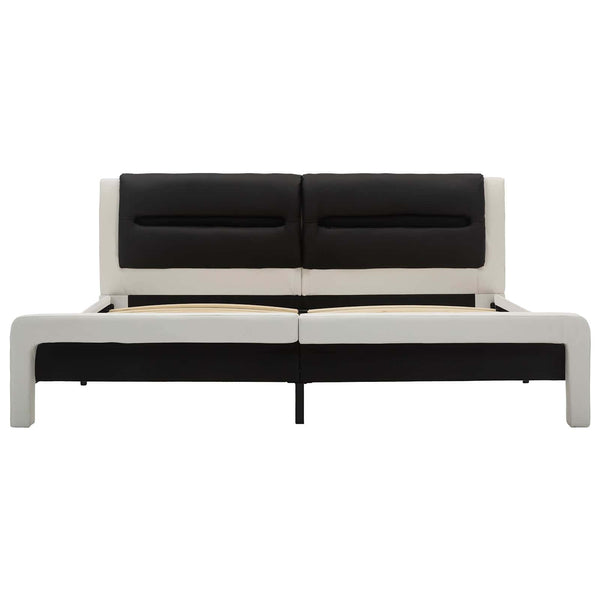 vidaXL Bed Frame White and Black 120 x 200 cm Artificial Leather