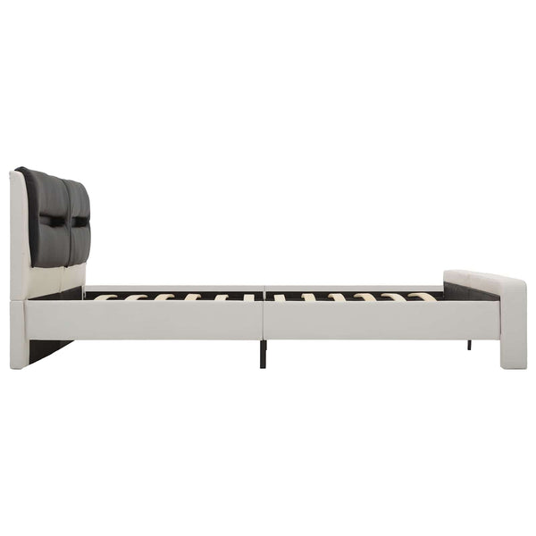 vidaXL Bed Frame White and Black 120 x 200 cm Artificial Leather