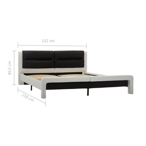 vidaXL Bed Frame White and Black 120 x 200 cm Artificial Leather