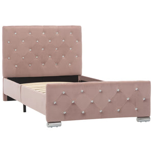 vidaXL Bed Frame Pink Velvet 90x200 cm