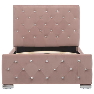 vidaXL Bed Frame Pink Velvet 90x200 cm