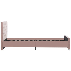 vidaXL Bed Frame Pink Velvet 90x200 cm