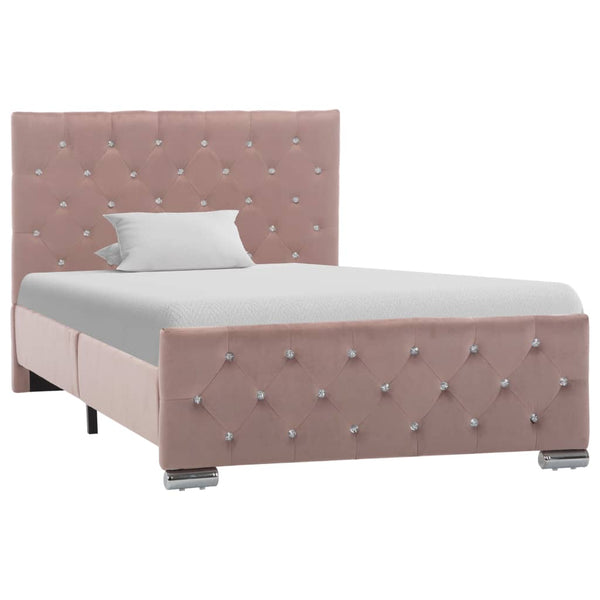 vidaXL Bed Frame Pink Velvet 100x200 cm