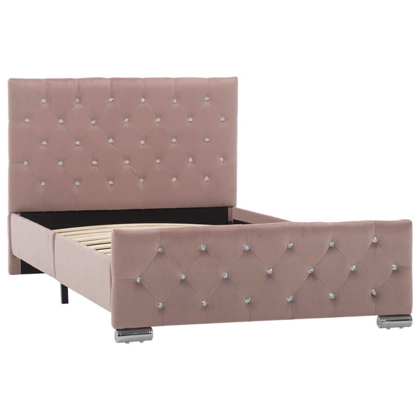 vidaXL Bed Frame Pink Velvet 100x200 cm