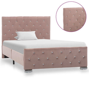 vidaXL Bed Frame Pink Velvet 100x200 cm