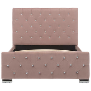 vidaXL Bed Frame Pink Velvet 100x200 cm