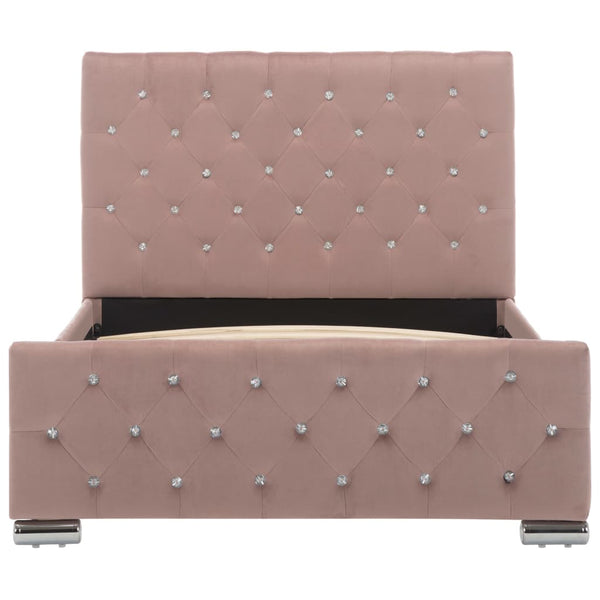 vidaXL Bed Frame Pink Velvet 100x200 cm