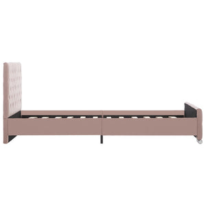 vidaXL Bed Frame Pink Velvet 100x200 cm