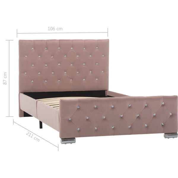 vidaXL Bed Frame Pink Velvet 100x200 cm
