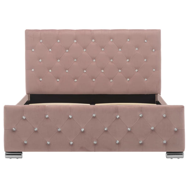 vidaXL Bed Frame Pink Velvet 120x200 cm