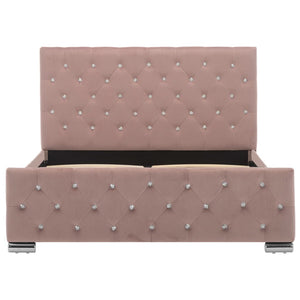 vidaXL Bed Frame Pink Velvet 120x200 cm