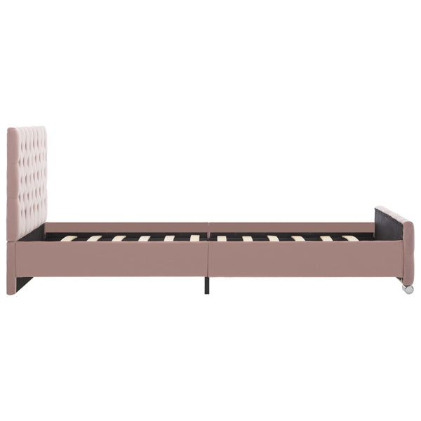 vidaXL Bed Frame Pink Velvet 120x200 cm