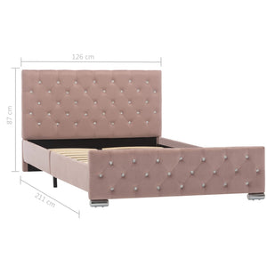 vidaXL Bed Frame Pink Velvet 120x200 cm