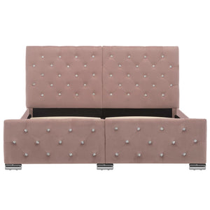 vidaXL Bed Frame Pink Velvet 140x200 cm