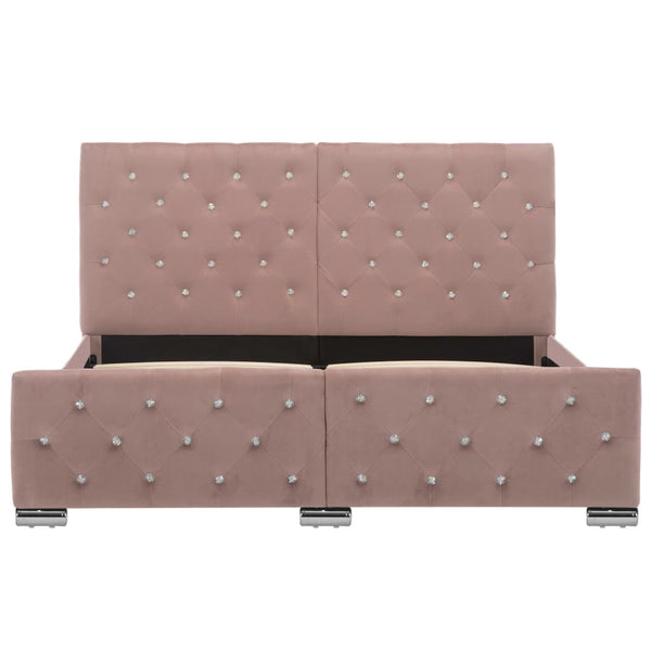 vidaXL Bed Frame Pink Velvet 140x200 cm