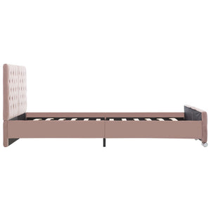 vidaXL Bed Frame Pink Velvet 140x200 cm