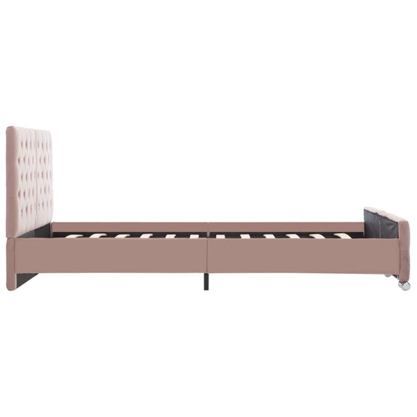 vidaXL Bed Frame Pink Velvet 140x200 cm