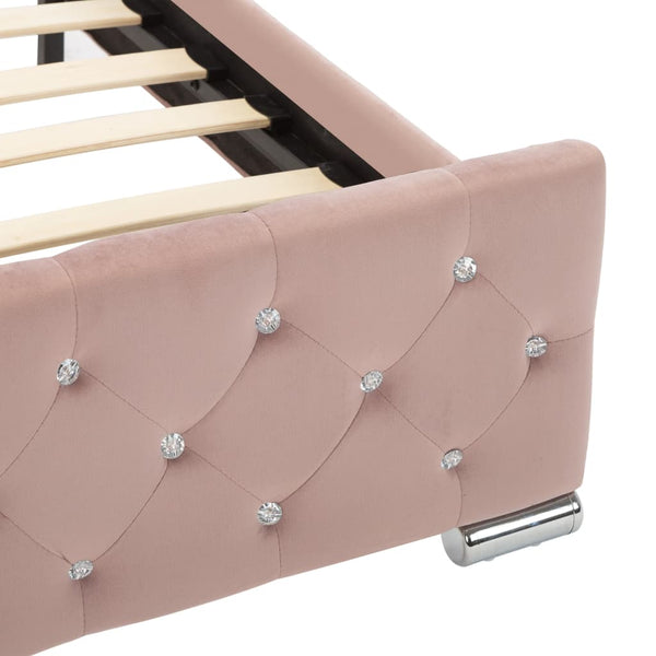 vidaXL Bed Frame Pink Velvet 140x200 cm