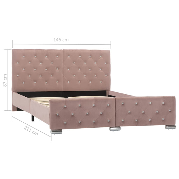 vidaXL Bed Frame Pink Velvet 140x200 cm