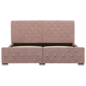 vidaXL Bed Frame Pink Velvet 160x200 cm