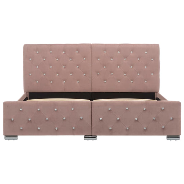 vidaXL Bed Frame Pink Velvet 160x200 cm