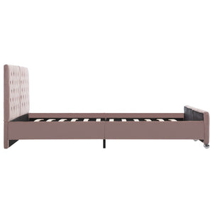 vidaXL Bed Frame Pink Velvet 160x200 cm