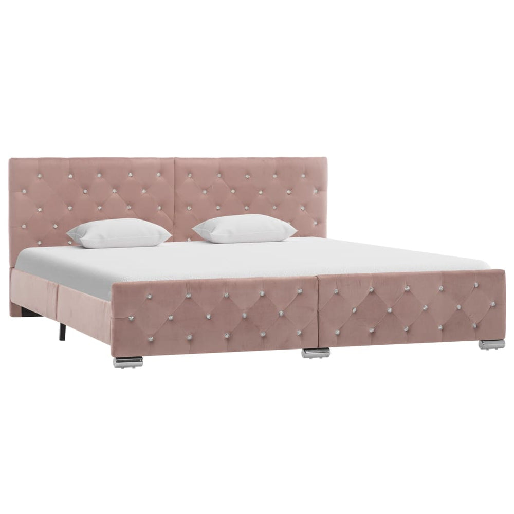 vidaXL Bed Frame Pink Velvet 180x200 cm