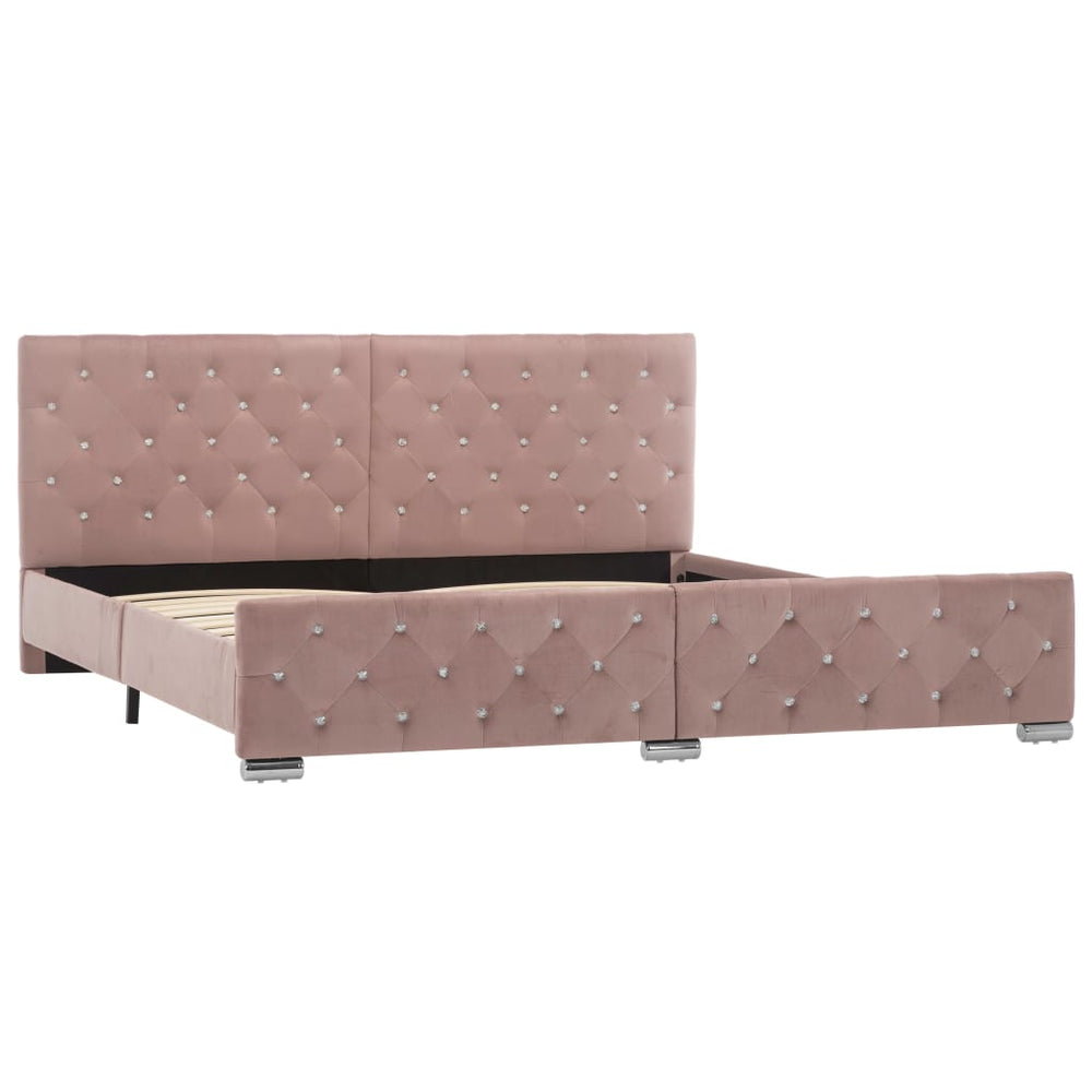 vidaXL Bed Frame Pink Velvet 180x200 cm