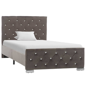 vidaXL Bed Frame Grey Velvet 90x200 cm