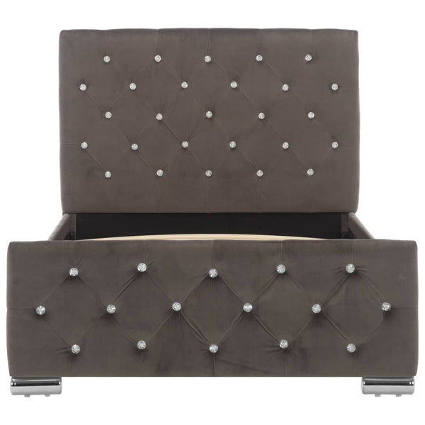 vidaXL Bed Frame Grey Velvet 90x200 cm