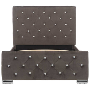 vidaXL Bed Frame Grey Velvet 90x200 cm