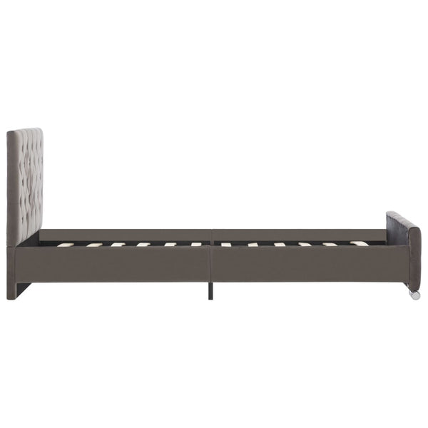 vidaXL Bed Frame Grey Velvet 90x200 cm