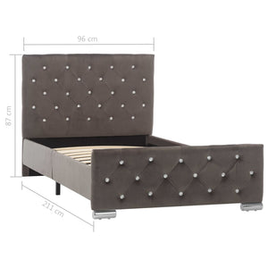 vidaXL Bed Frame Grey Velvet 90x200 cm