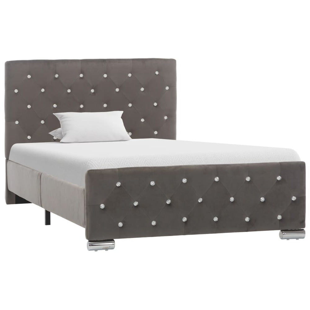 vidaXL Bed Frame Grey Velvet 100x200 cm