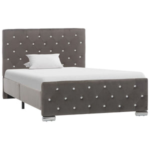vidaXL Bed Frame Grey Velvet 100x200 cm
