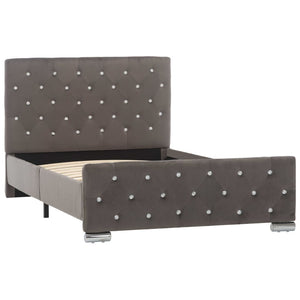 vidaXL Bed Frame Grey Velvet 100x200 cm