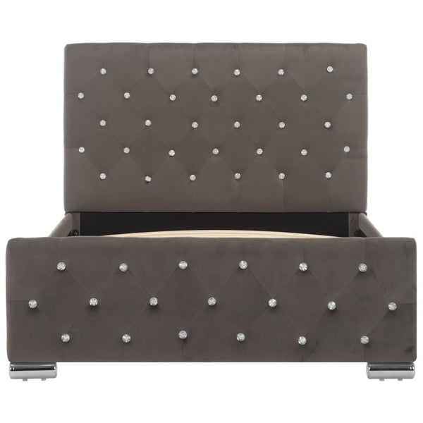 vidaXL Bed Frame Grey Velvet 100x200 cm