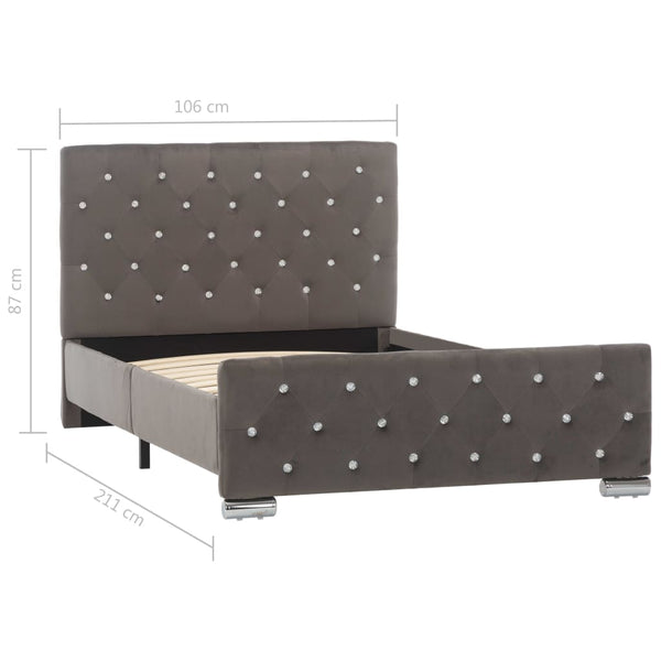 vidaXL Bed Frame Grey Velvet 100x200 cm