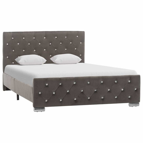 vidaXL Bed Frame Grey Velvet 120x200 cm