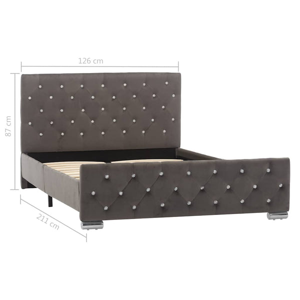 vidaXL Bed Frame Grey Velvet 120x200 cm