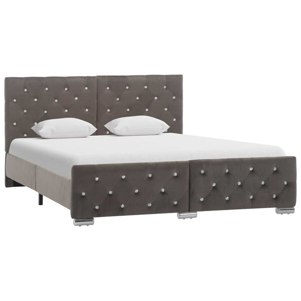 vidaXL Bed Frame Grey Velvet 140x200 cm