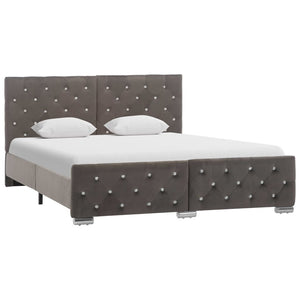 vidaXL Bed Frame Grey Velvet 140x200 cm